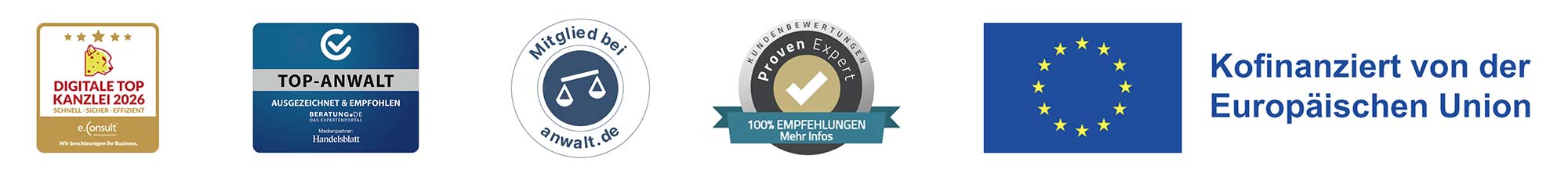 Siegel und Auszeichnungen der Kanzlei Schöffler